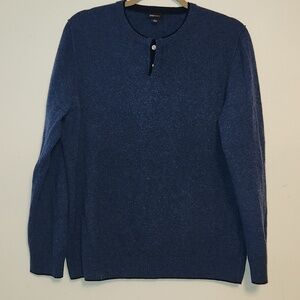 PostMarc Blue Wool Long Sleeve Sweater Size L Mens